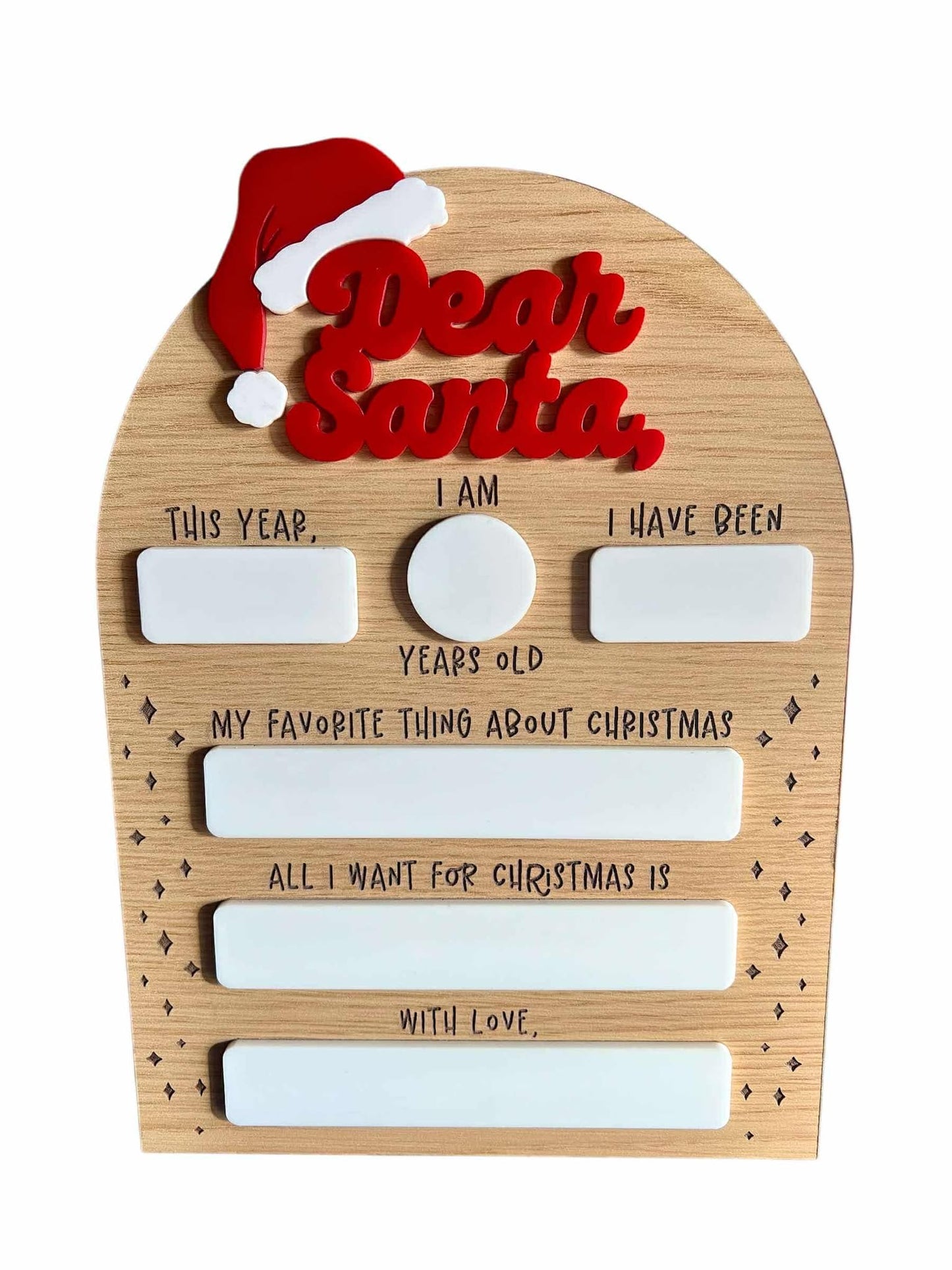 Dear Santa Letter Dry Erase Board