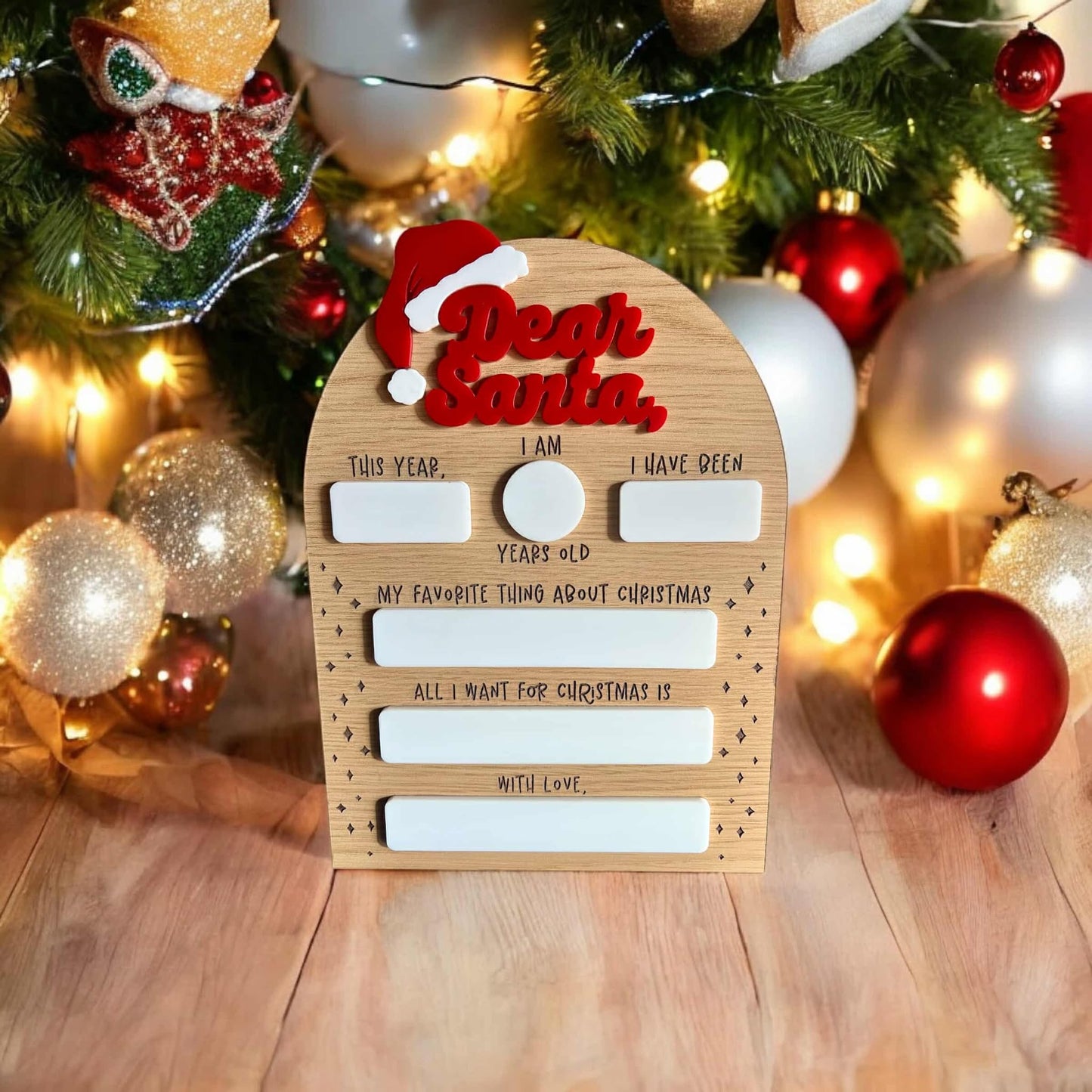 Dear Santa Letter Dry Erase Board