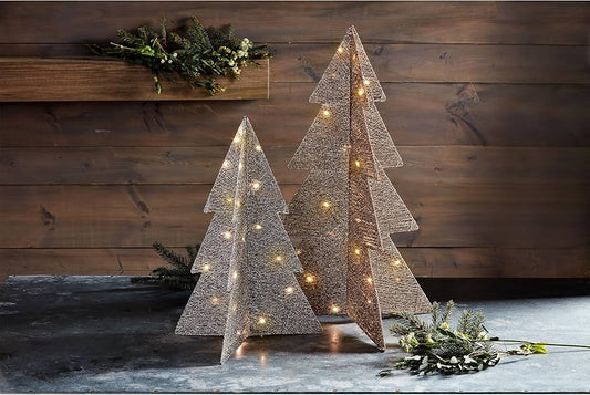 Light-Up Glitter Trees