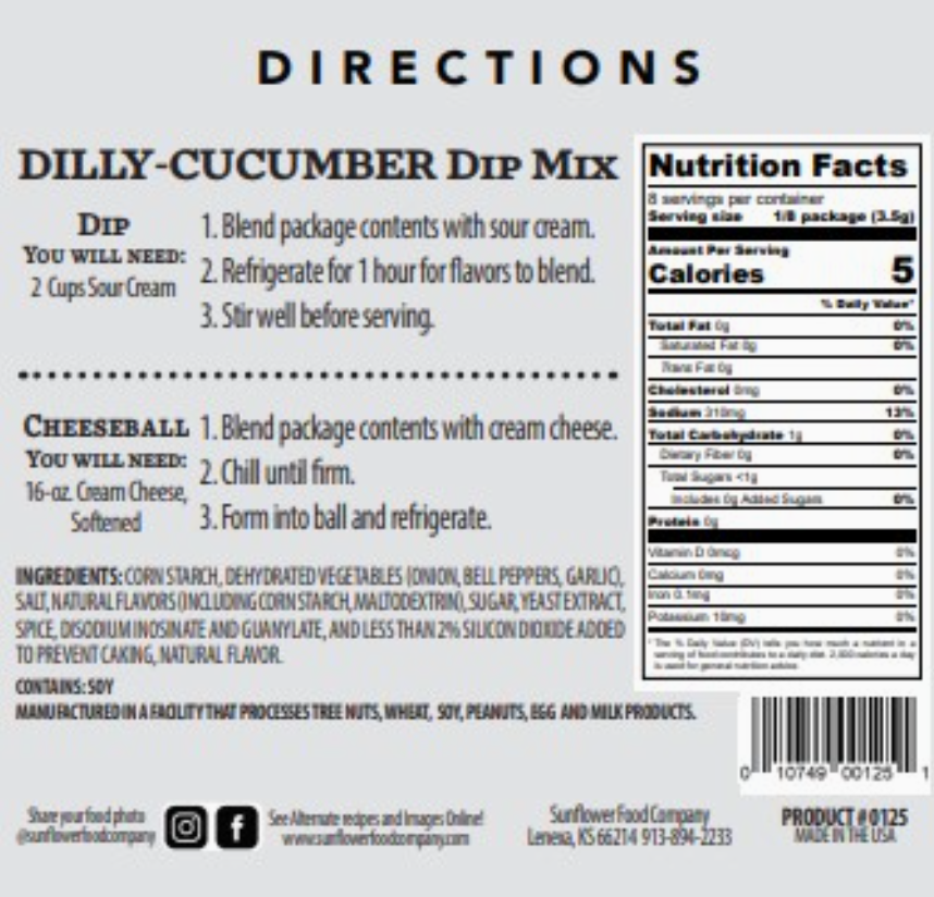 Dilly Cucumber Dip Mix